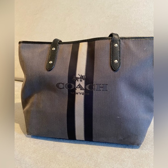 Coach Gray and Black Tote Bag - Picture 5 of 8